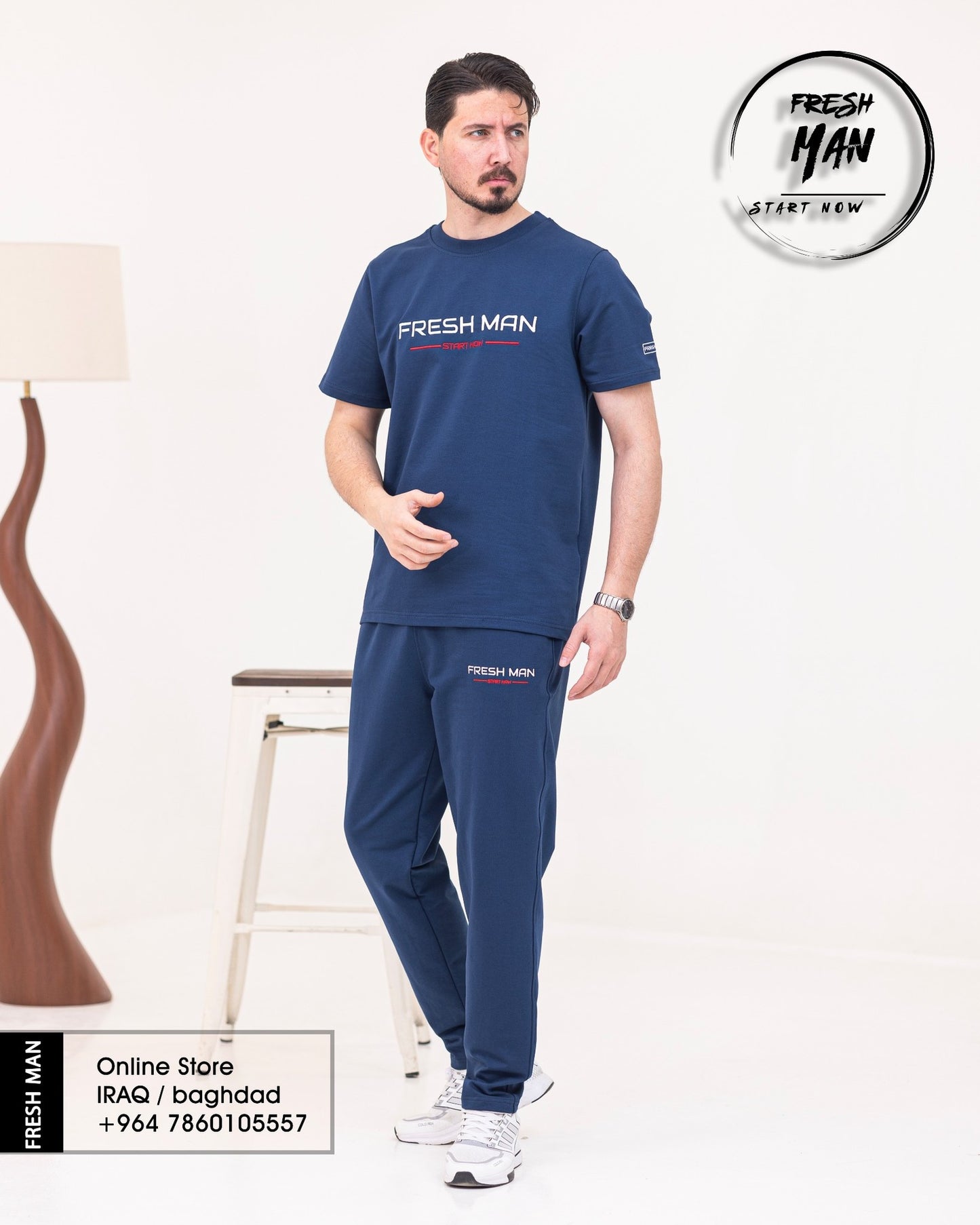 طقم رياضي رجالي FRESH MAN – قطن طبيعي 100%