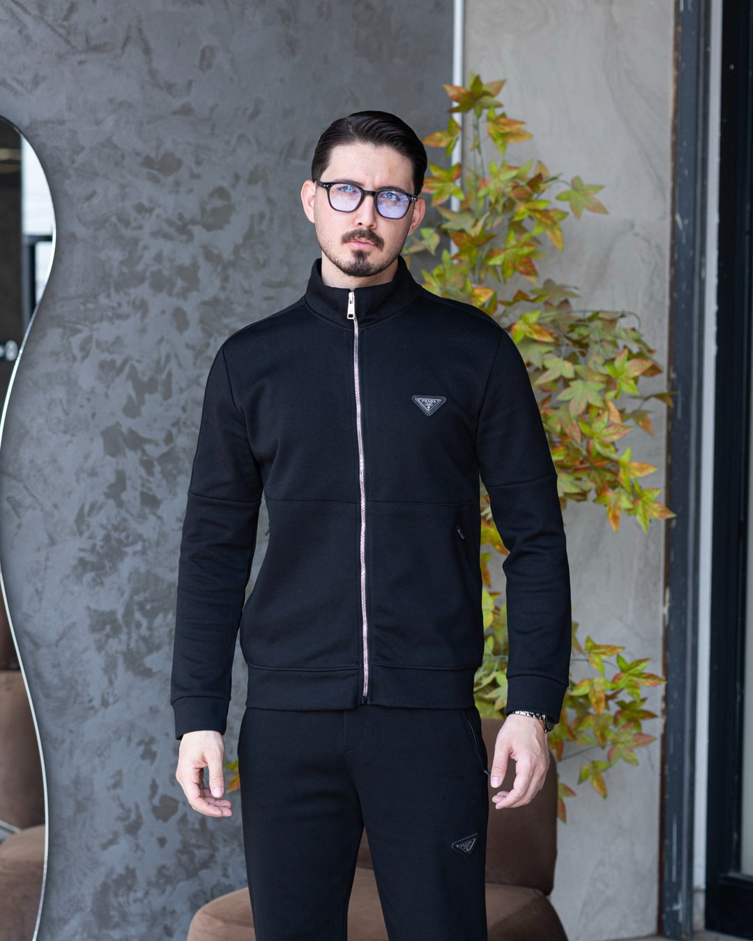 سيت رياضي رجالي فاخر من القطن الحجري PRADA