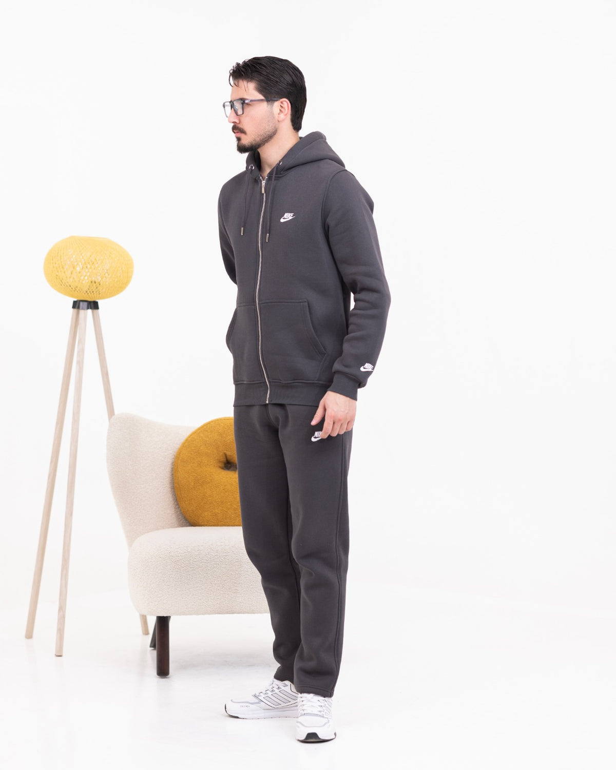 طقم رياضي رجالي تركي من القطن الطبيعي المبطن –  Regular Fit